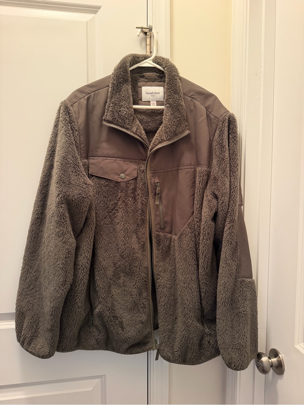 Goodfellow & Co Men's Olive Sherpa Fleece Performance Jacket